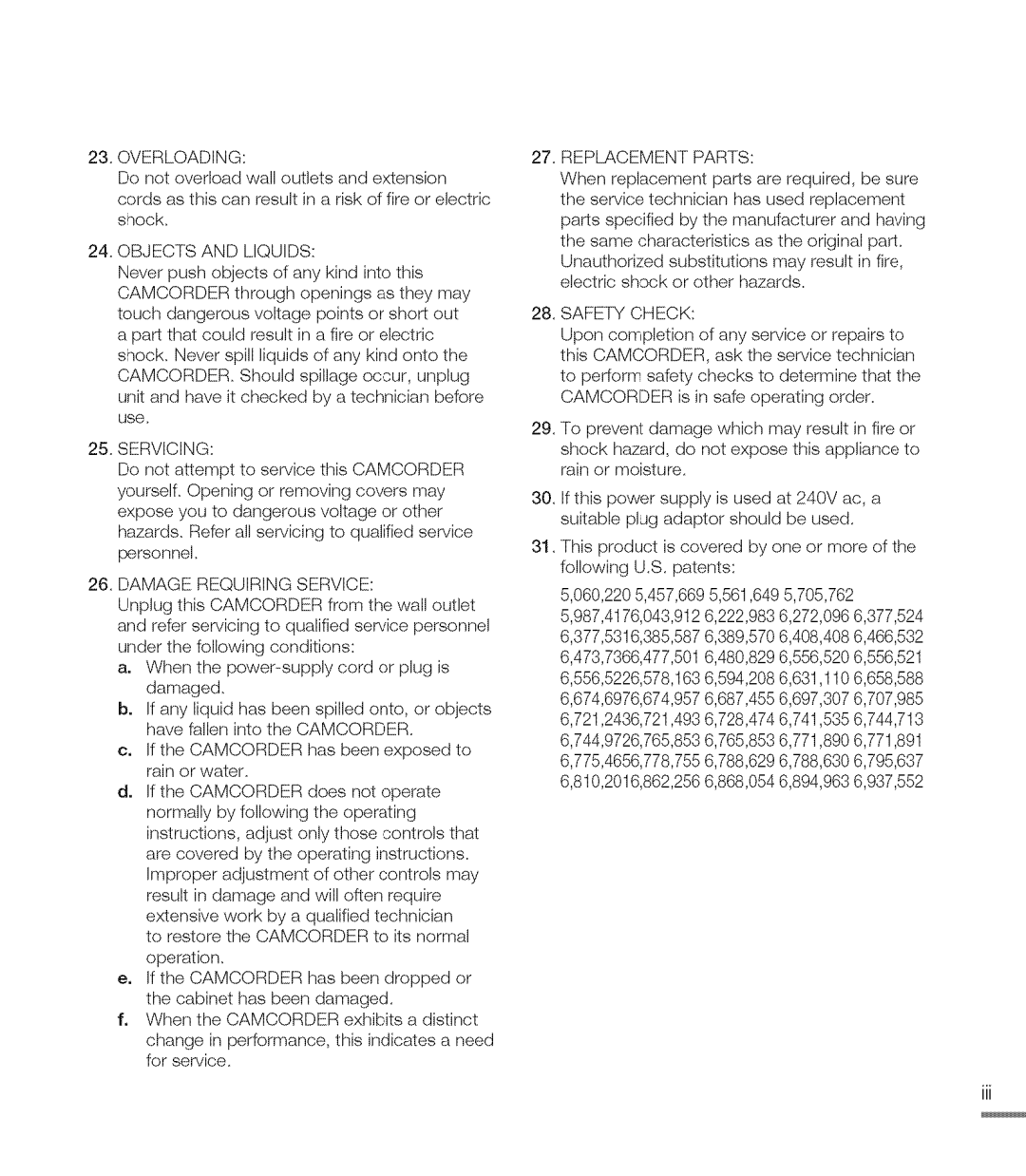 Samsung M20SN, M20BN user manual Shock, Neverpushobjectsofanykindintothis, Apartthatcouldresultinafireorelectric 