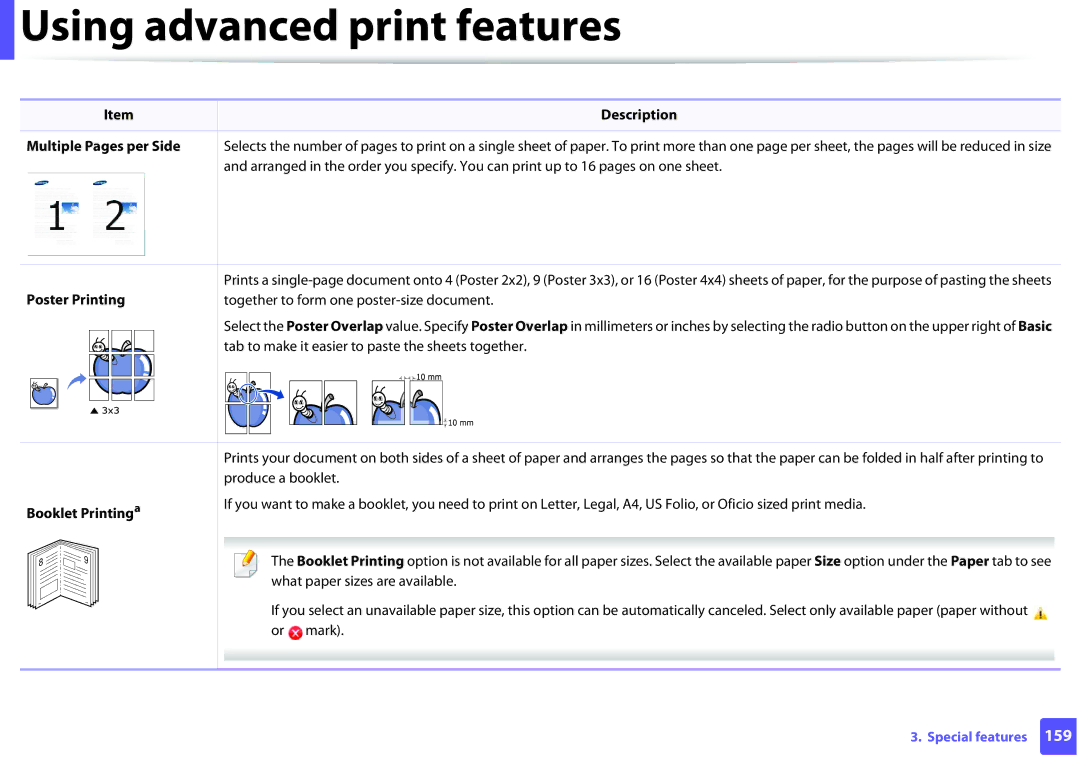 Samsung SLM2825DW, M282x, M262x, SLM2625DXAC manual Using advanced print features 