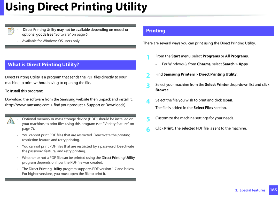 Samsung M282x, M262x, SLM2625DXAC, SLM2825DW manual Using Direct Printing Utility, What is Direct Printing Utility? 