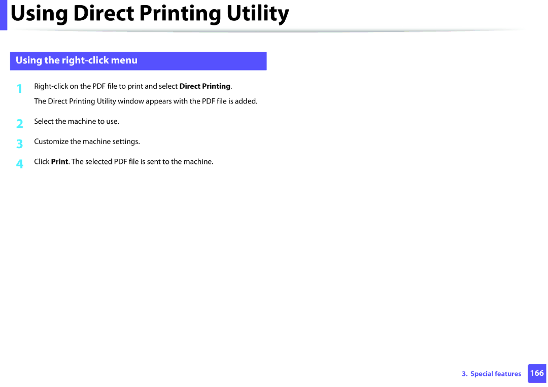 Samsung M262x, M282x, SLM2625D manual Using the right-click menu, Select the machine to use Customize the machine settings 