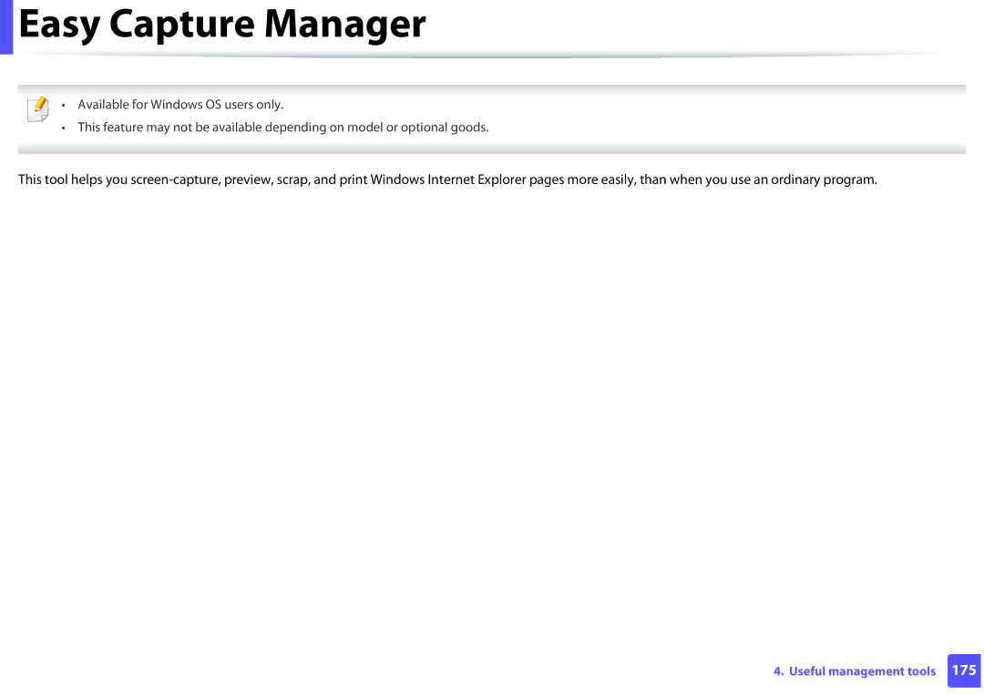 Samsung M282x, M262x, SLM2625DXAC, SLM2825DW manual Easy Capture Manager 