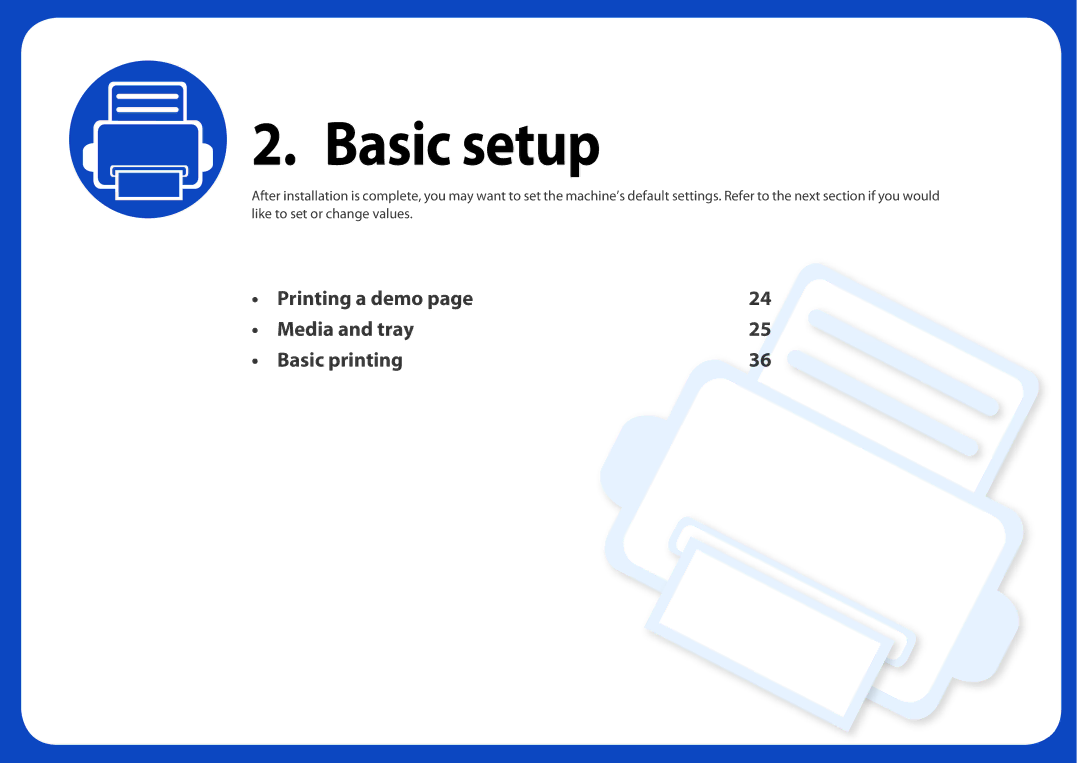 Samsung SLM2625DXAC, M282x, M262x, SLM2825DW manual Basic setup 