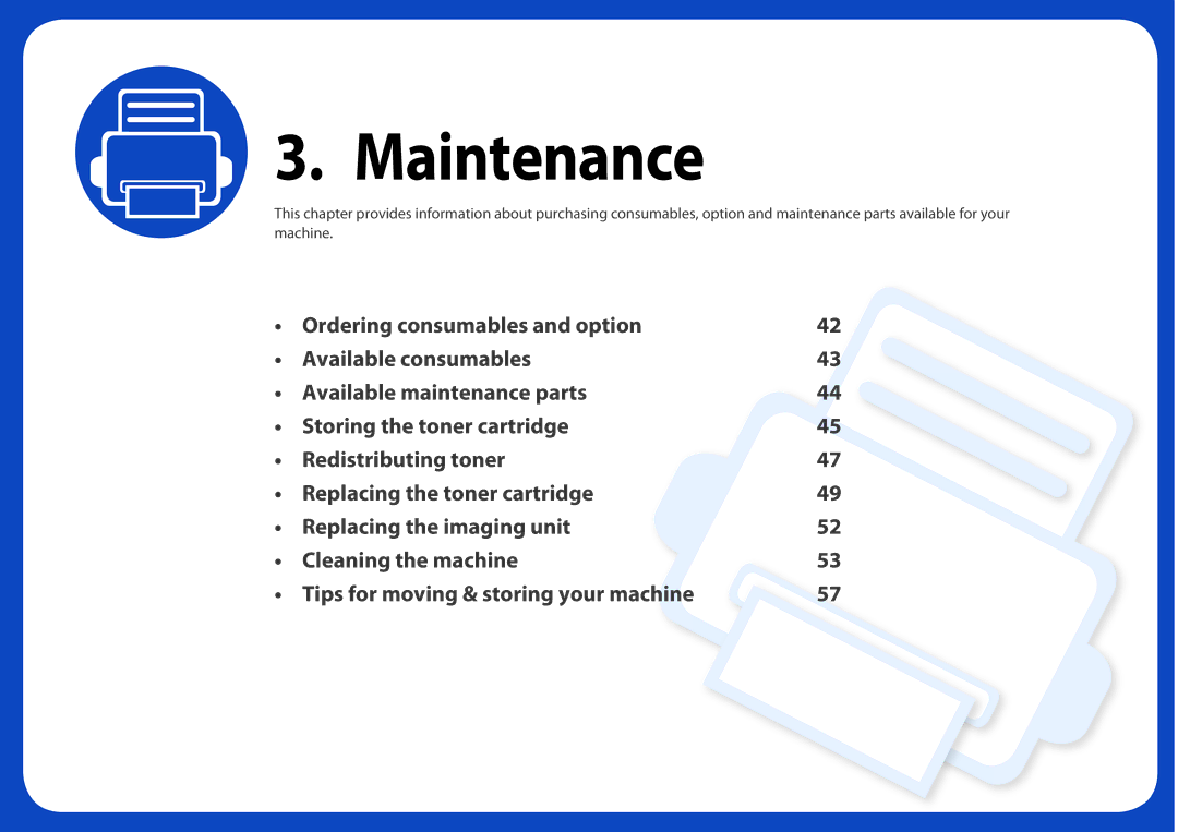 Samsung M262x, M282x, SLM2625DXAC, SLM2825DW manual Maintenance 