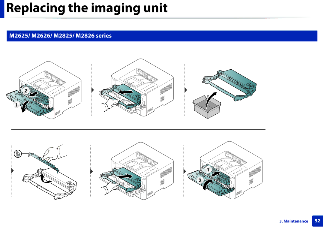 Samsung M282x, M262x, SLM2625DXAC, SLM2825DW manual Replacing the imaging unit 