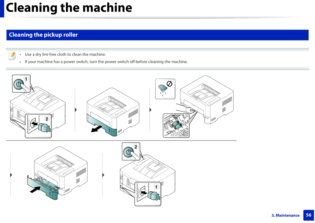 Samsung M262x, M282x, SLM2625DXAC, SLM2825DW manual Cleaning the pickup roller 