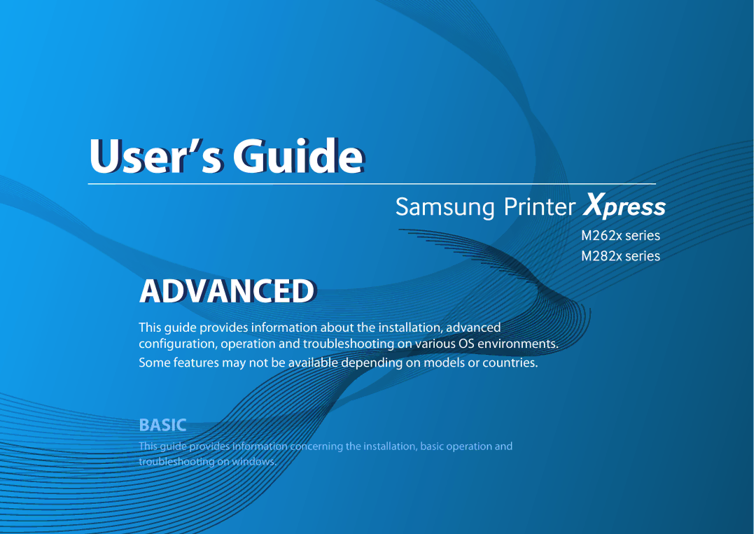 Samsung M282x, M262x, SLM2625DXAC, SLM2825DW manual Advanced 