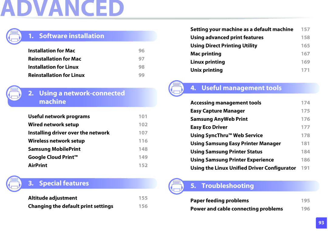 Samsung SLM2625DXAC, M282x, M262x, SLM2825DW manual Advanced 