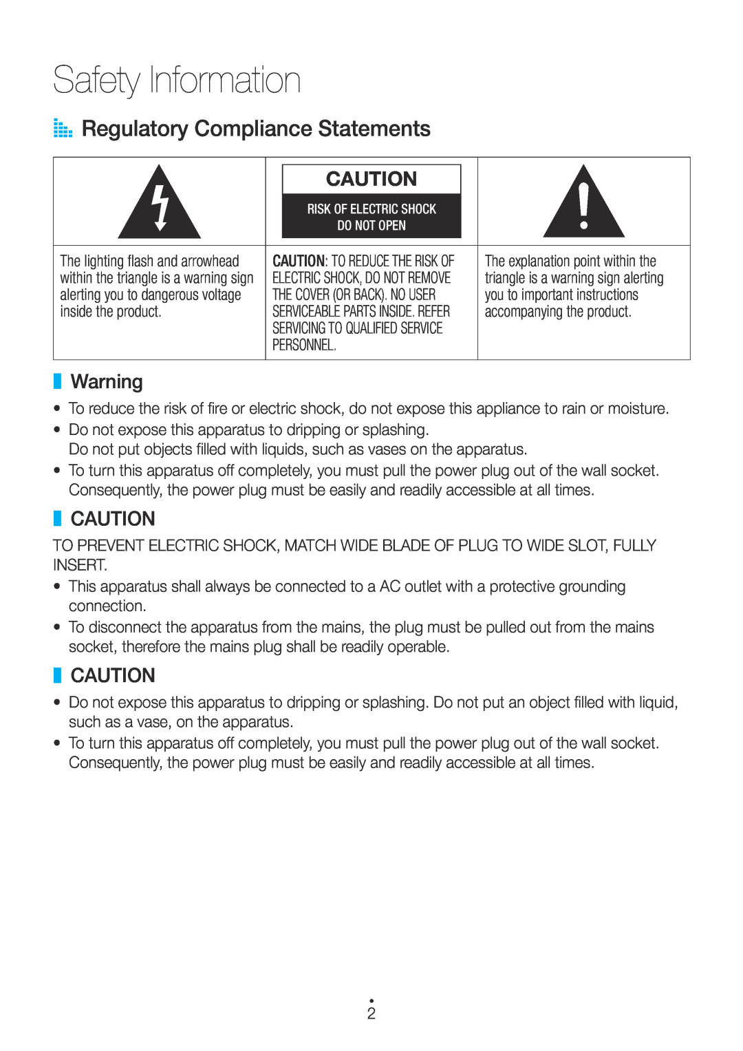 Samsung M5 user manual Safety Information, AA Regulatory Compliance Statements 