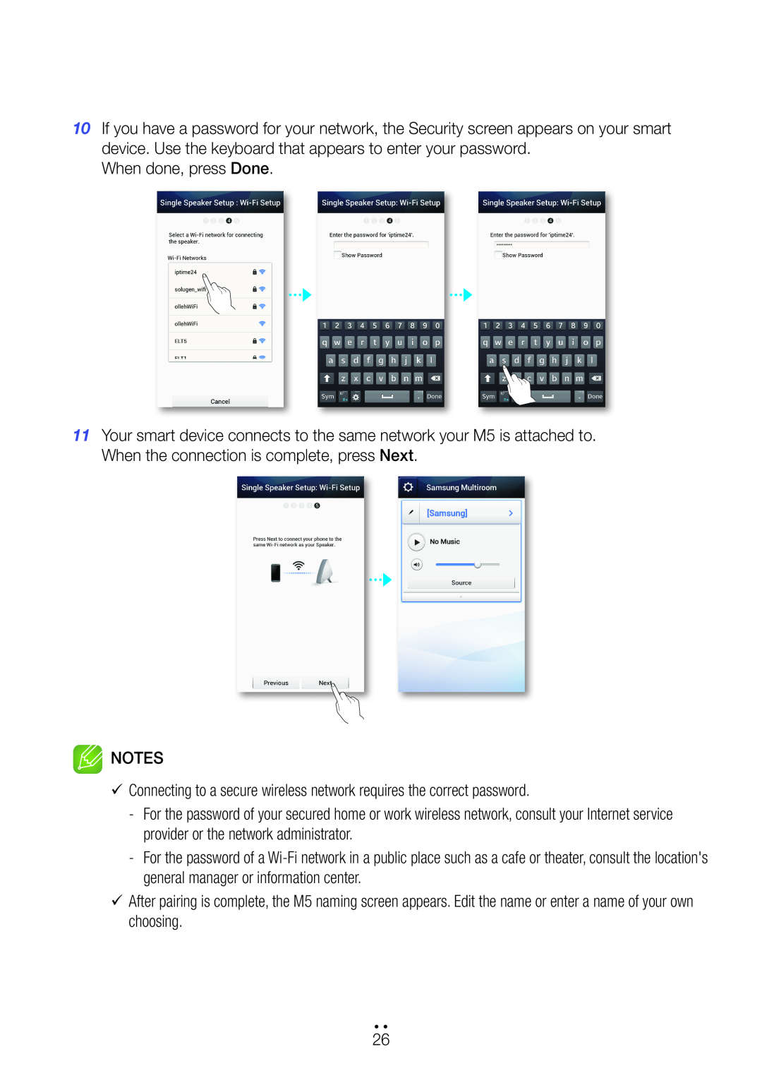 Samsung M5 user manual When done, press Done 