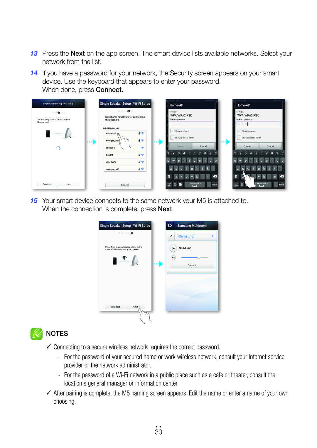 Samsung M5 user manual When done, press Connect 