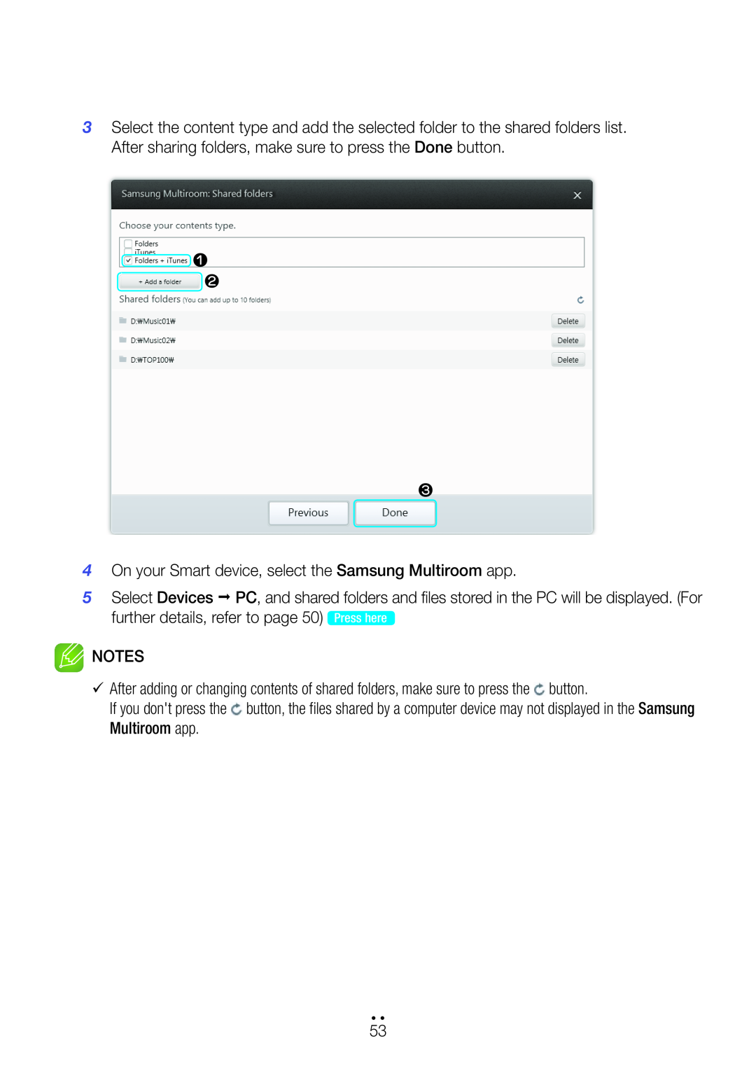 Samsung M5 user manual On your Smart device, select the Samsung Multiroom app 