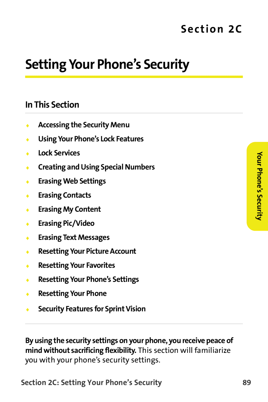 Samsung M510 manual You with your phone’s security settings, Setting Your Phone’s Security 