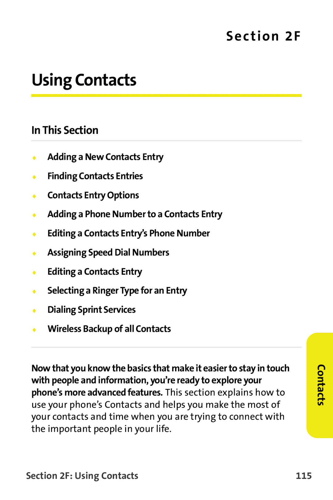 Samsung M510 manual Using Contacts 115 