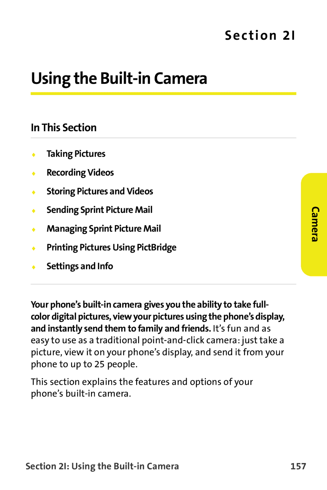 Samsung M510 manual Using the Built-in Camera 157 