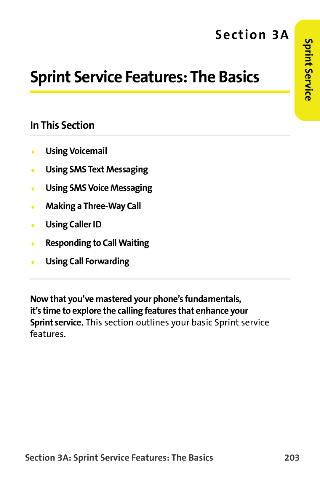 Samsung M510 manual Sprint Service Features The Basics 203 