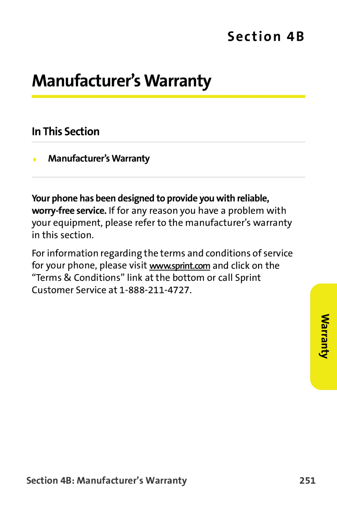 Samsung M510 manual Manufacturer’s Warranty 251 