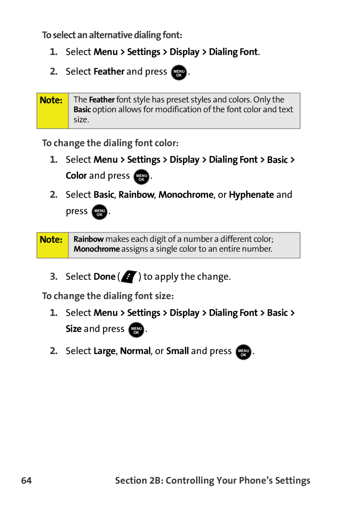 Samsung M510 manual To select an alternative dialing font, Select Menu Settings Display Dialing Font 