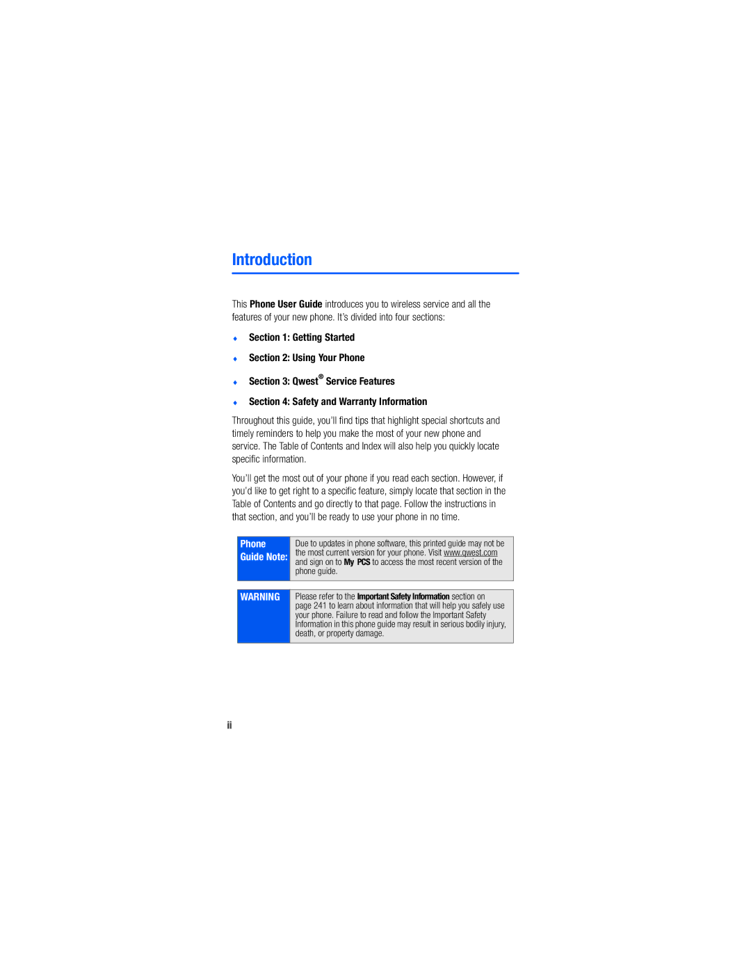 Samsung M520 manual Introduction, Phone Guide Note 