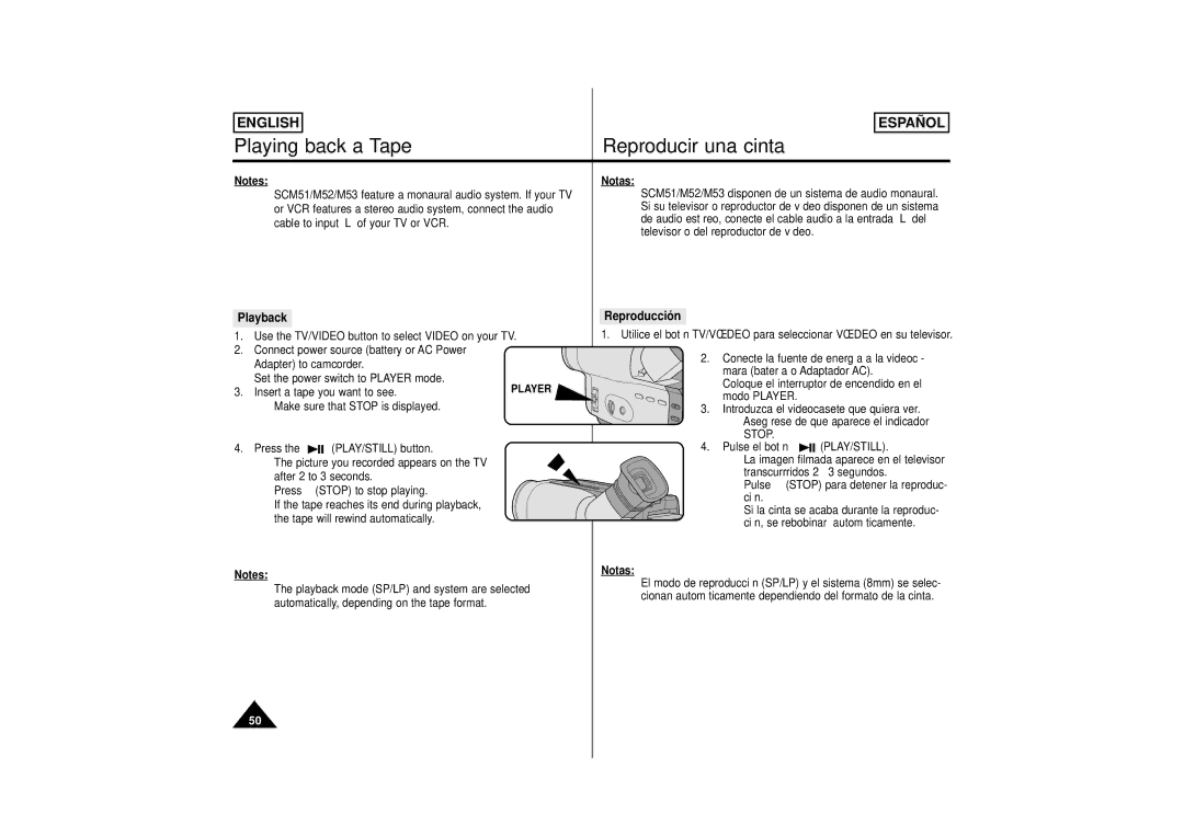 Samsung SCM51, M53, M52 manual Playback Reproducción 