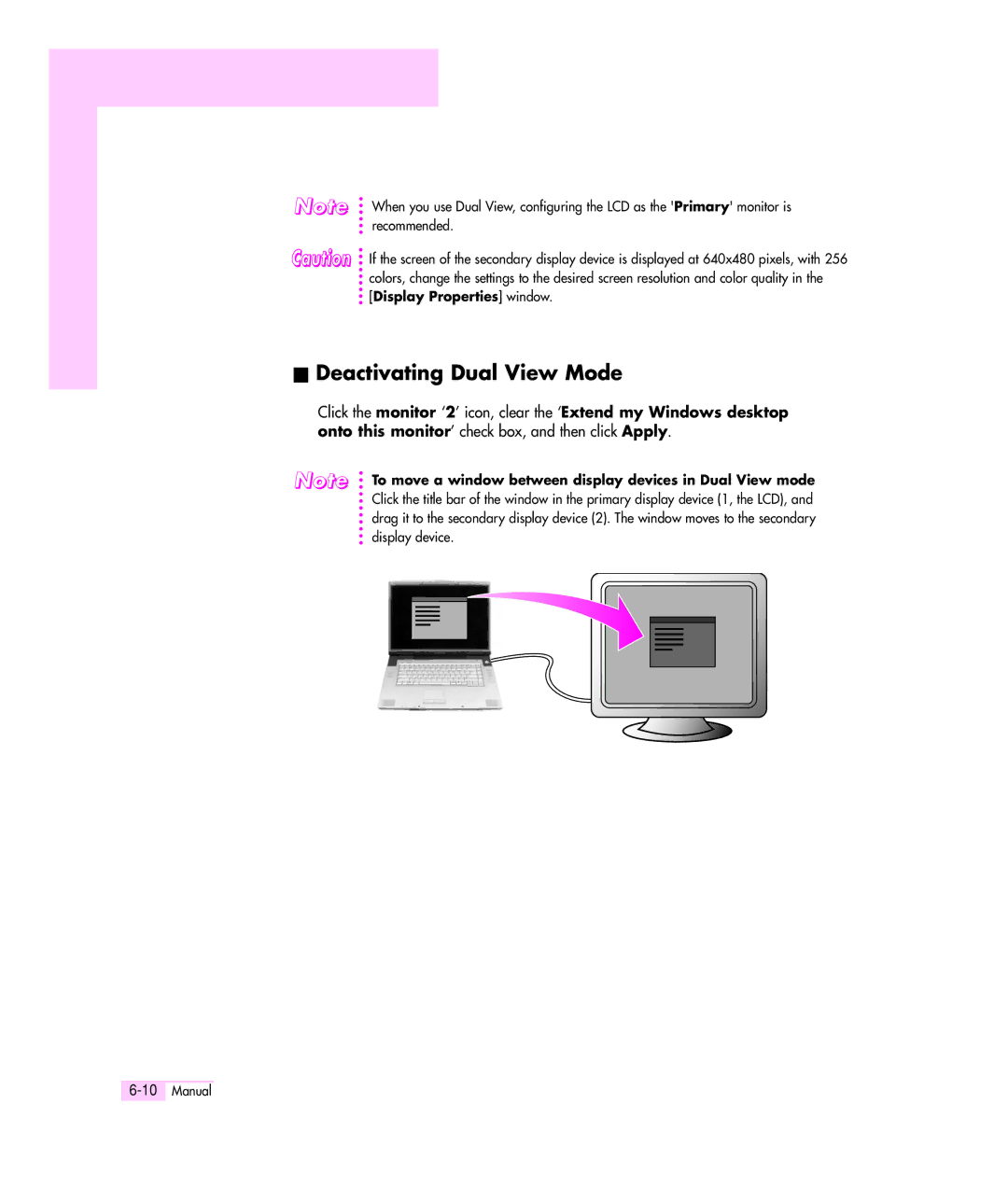 Samsung M55 manual Deactivating Dual View Mode 