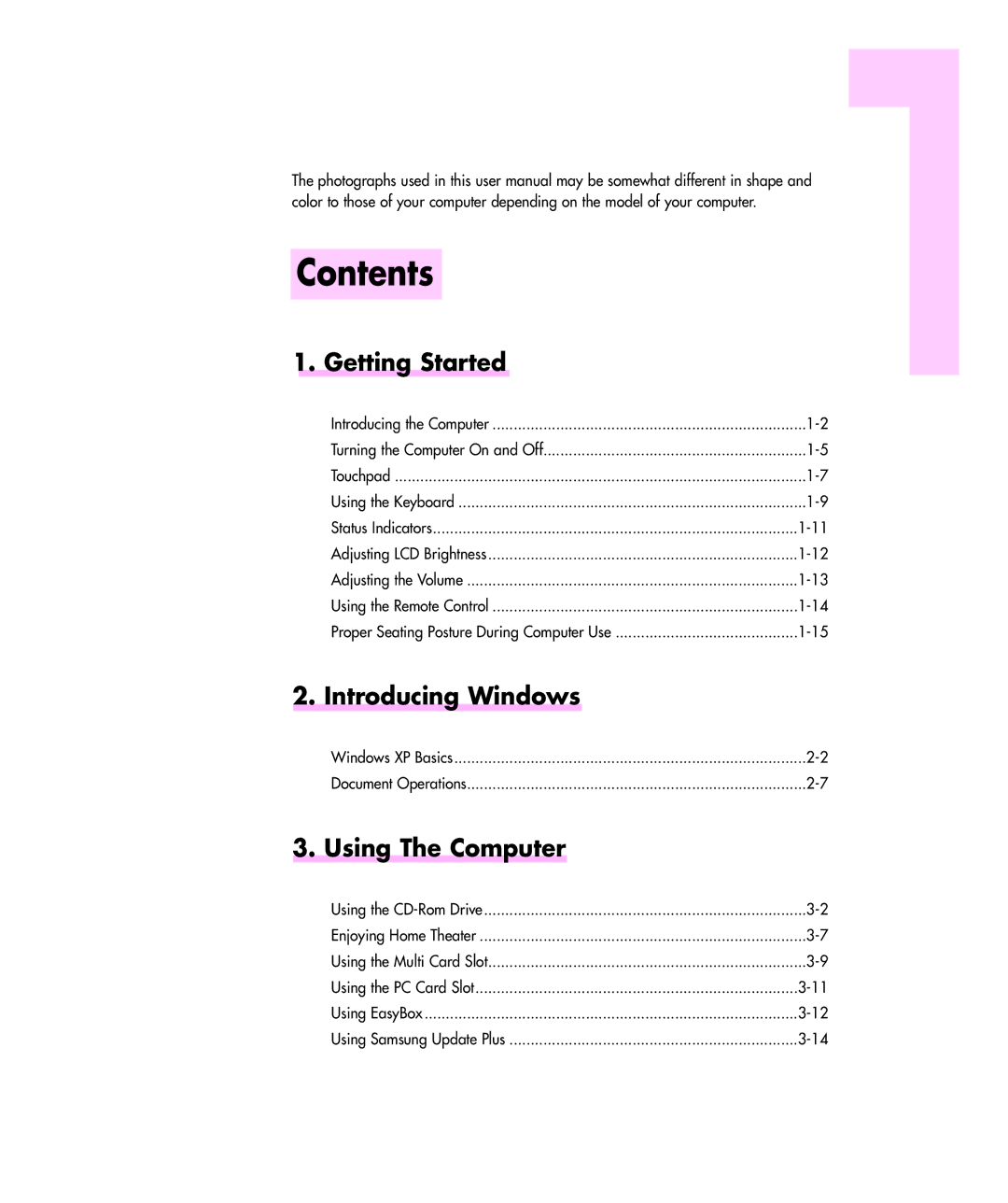 Samsung M55 manual Contents 