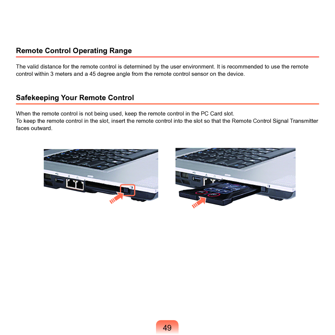 Samsung M60 manual Remote Control Operating Range, Safekeeping Your Remote Control 