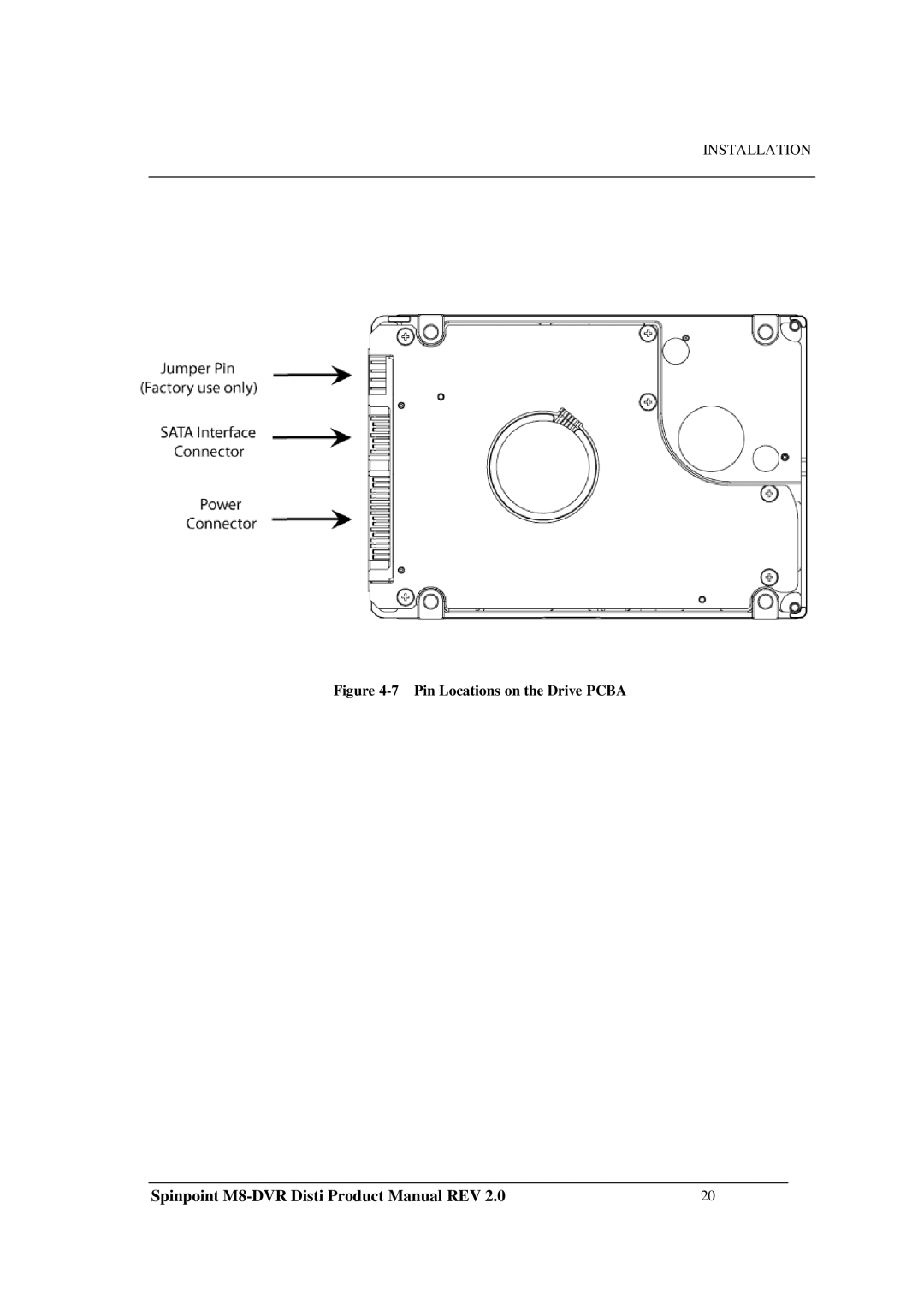 Samsung M8-DVR manual Pin Locations on the Drive Pcba 