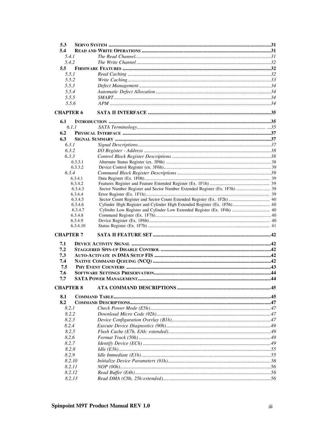 Samsung M9T manual Iii 