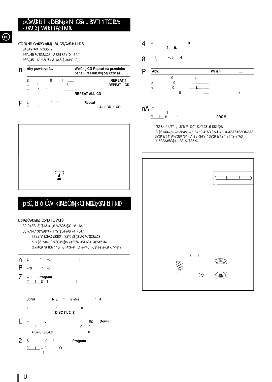 Samsung MAX-B420, B450 manual Powtarzanie jednego lub wszystkich utworów na p³ycie 