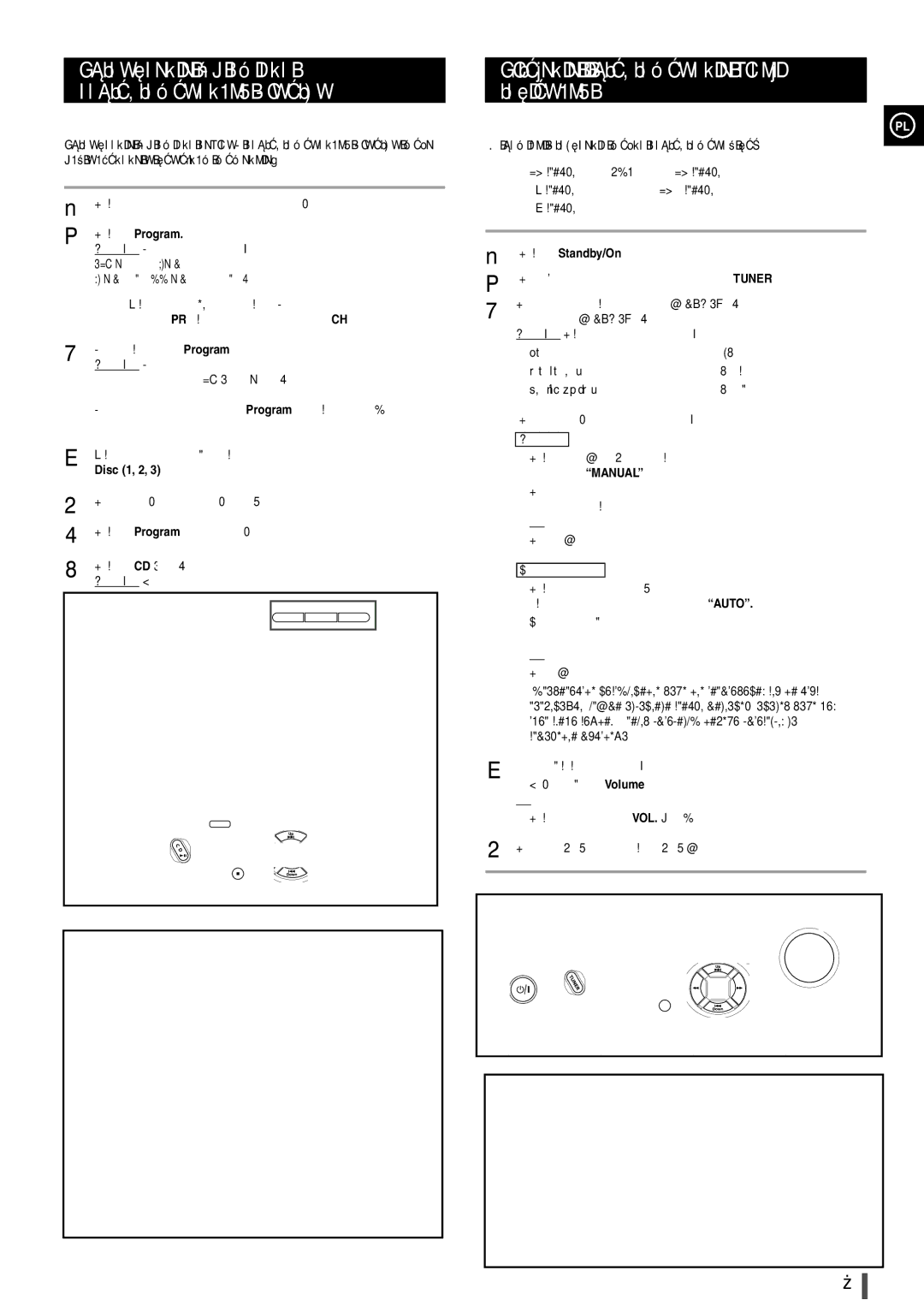 Samsung B450, MAX-B420 manual Ponownie wciśnij Program, Disc 1, 2, Wybierz funkcję tunera wciskając przycisk Tuner, Lub 