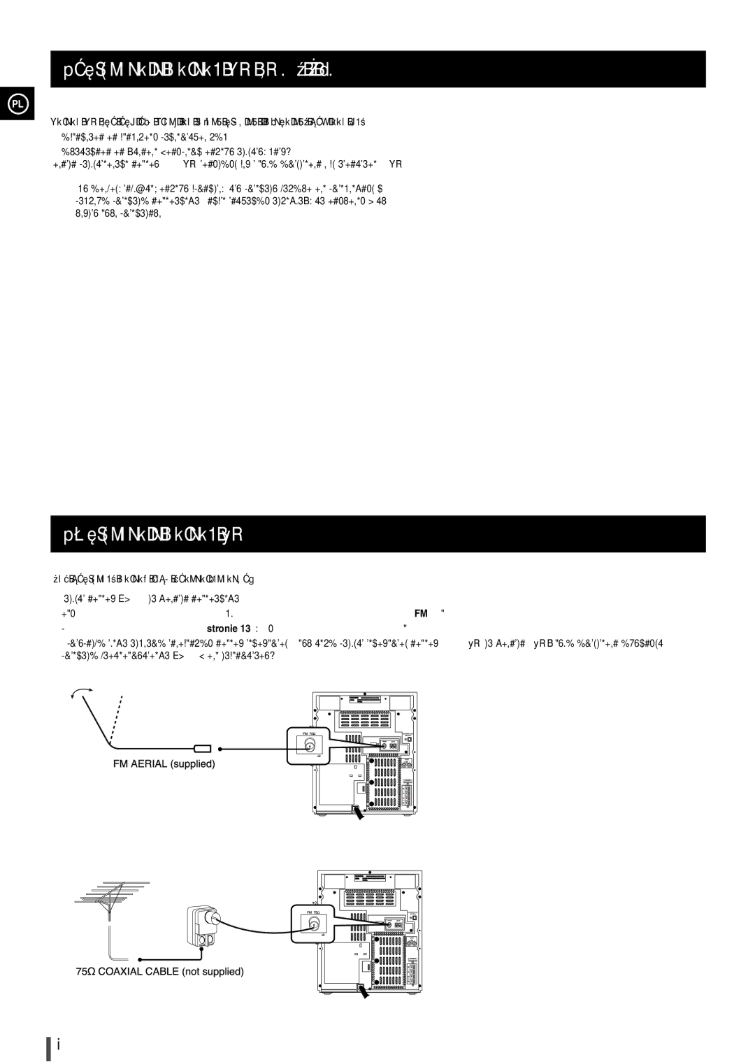 Samsung MAX-B420, B450 manual Pod³¹czenie anteny AM MW / LW, POd³¹czenie anteny FM, Miêdzy tymi przewodami 