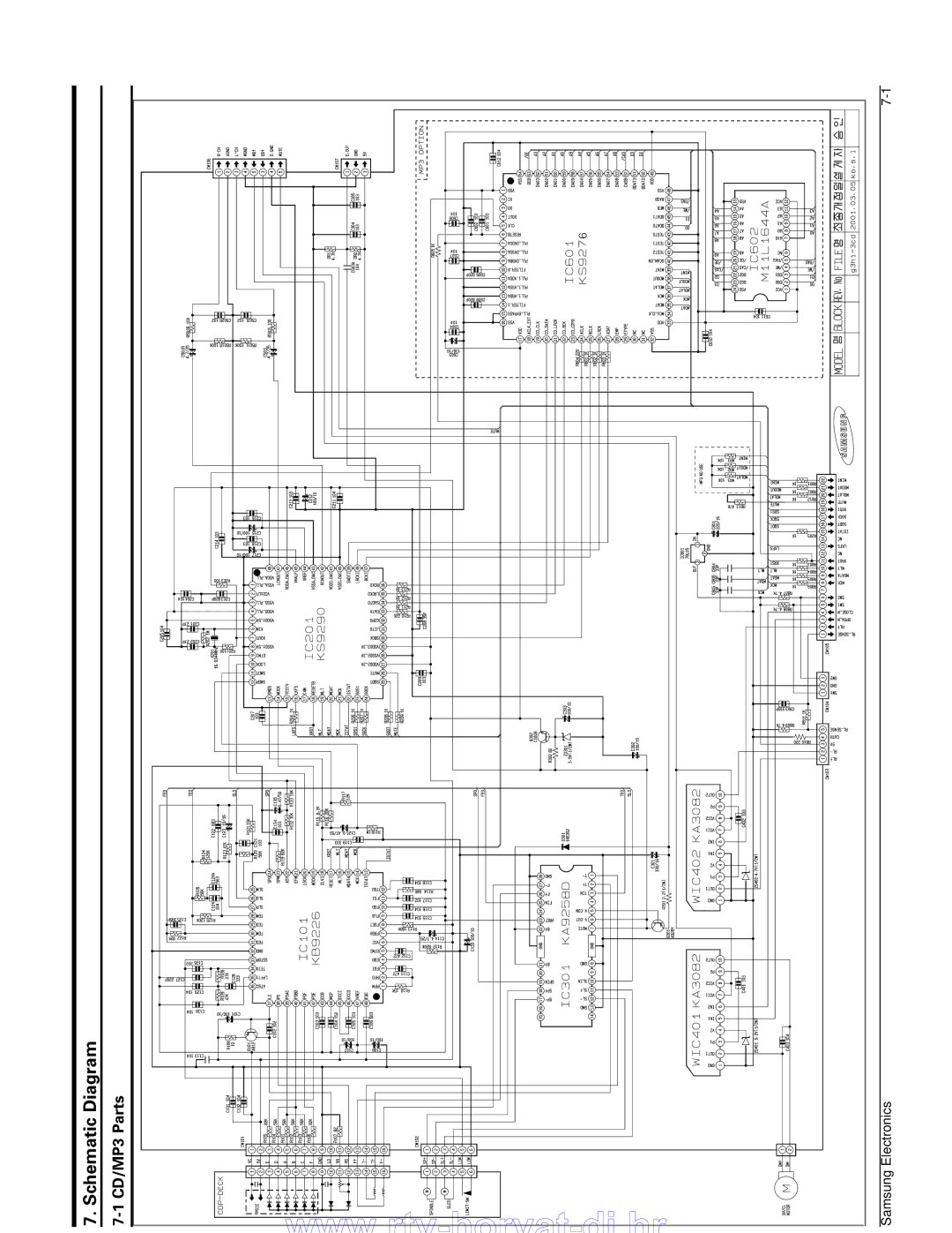 Samsung MAX-B550 service manual Schematic Diagram, CD/MP3 Parts 