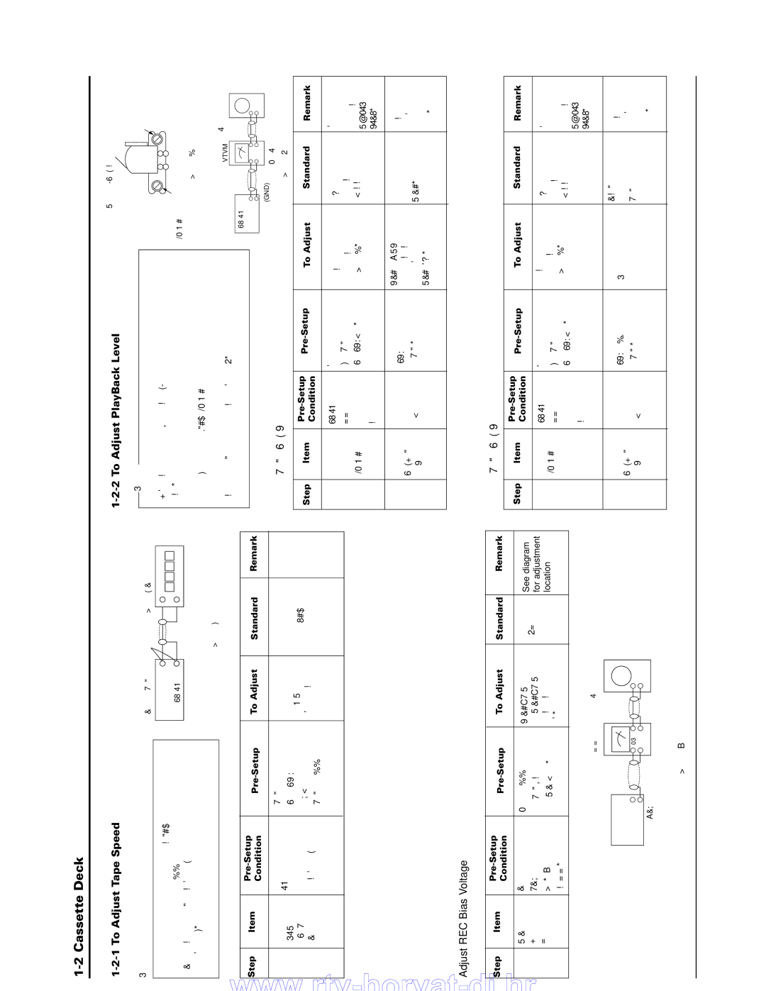 Samsung MAX-B550 service manual Cassette Deck, To Adjust Tape Speed To Adjust PlayBack Level 