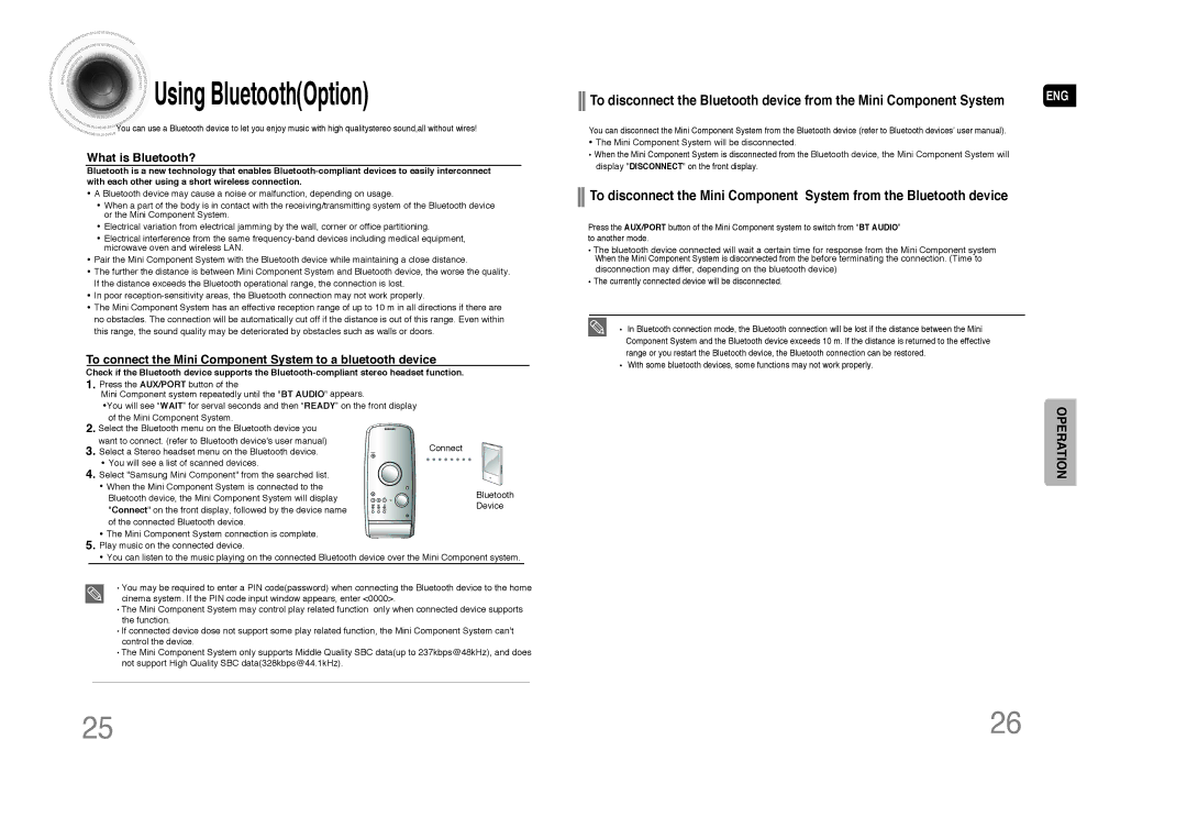 Samsung MAX-DA75T/HAC, MAX-DA76T/FMC, MAX-DA76T/MEA manual Bluetooth device, the Mini Component System will display, Device 