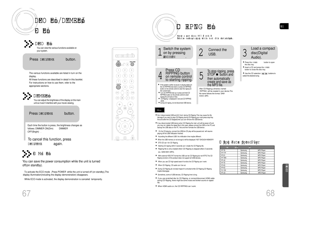 Samsung MAX-DA79T/UMG Press DEMO/DIMMER button, Connect, Load a compact DiscDigital Audio, To cancel this function, press 