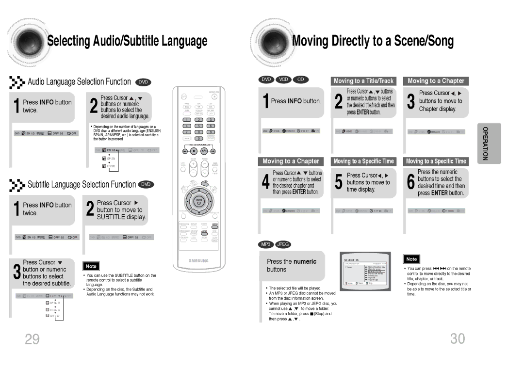 Samsung MAX-DC650F/UMG, MAX-DC650F/HAO manual 1Press Info button, Press the numeric buttons, Buttons to move to time display 