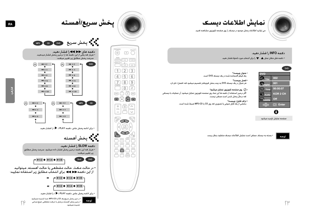 Samsung MAX-DG53T/MEA کسید تاعلاطا شیامن, هتسهآ شخپ, دیهد راشف ار یاه همکد, دیهد راشف ار Info همکد, دیهد راشف ار Slow همکد 