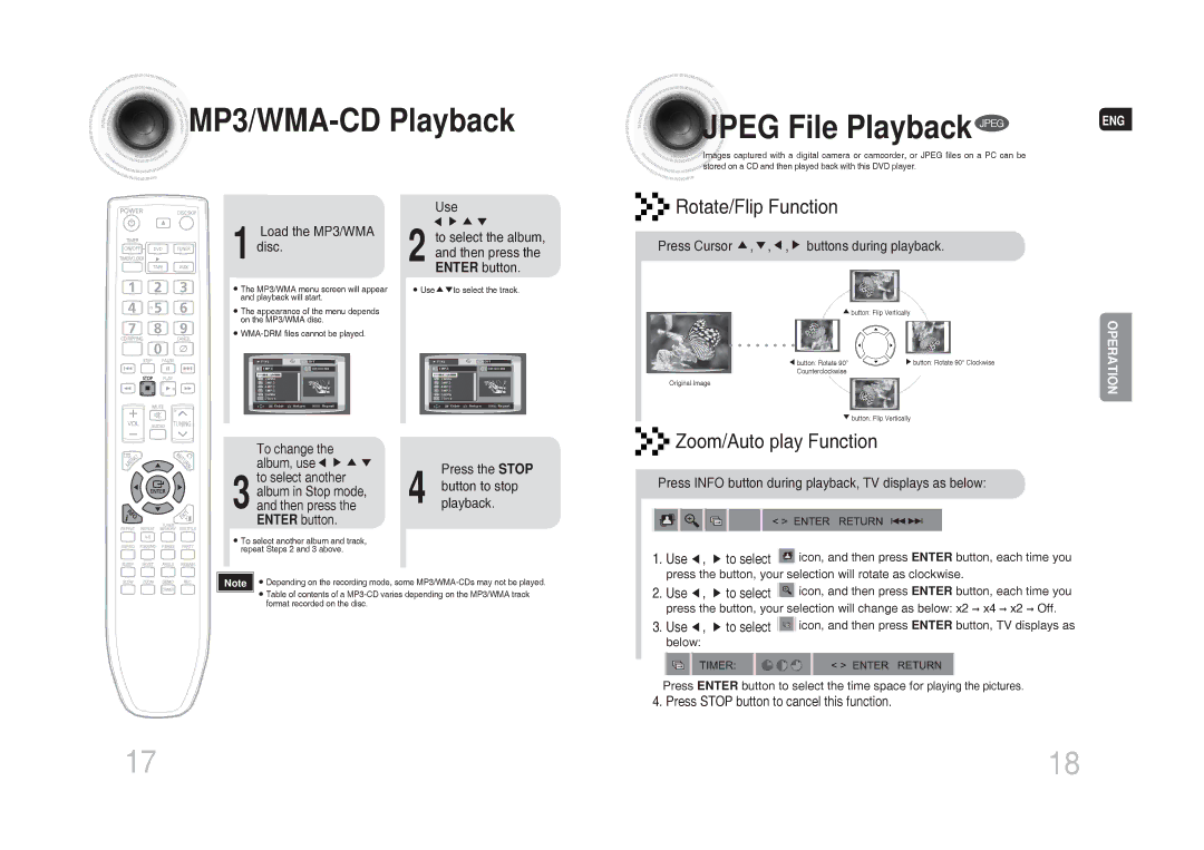 Samsung MAX-DG54T/HAC, MAX-DG54T/FMC, MAX-DG54T/MEA manual MP3/WMA-CD Playback Jpeg File Playback Jpeg, Load the MP3/WMA disc 