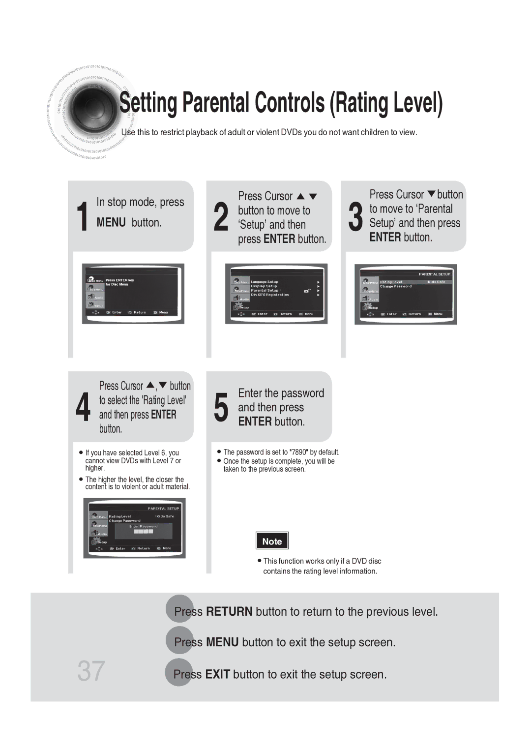 Samsung MAX-DG56R/EDC manual Press Enter button Press Cursor button, Press Cursor , button 