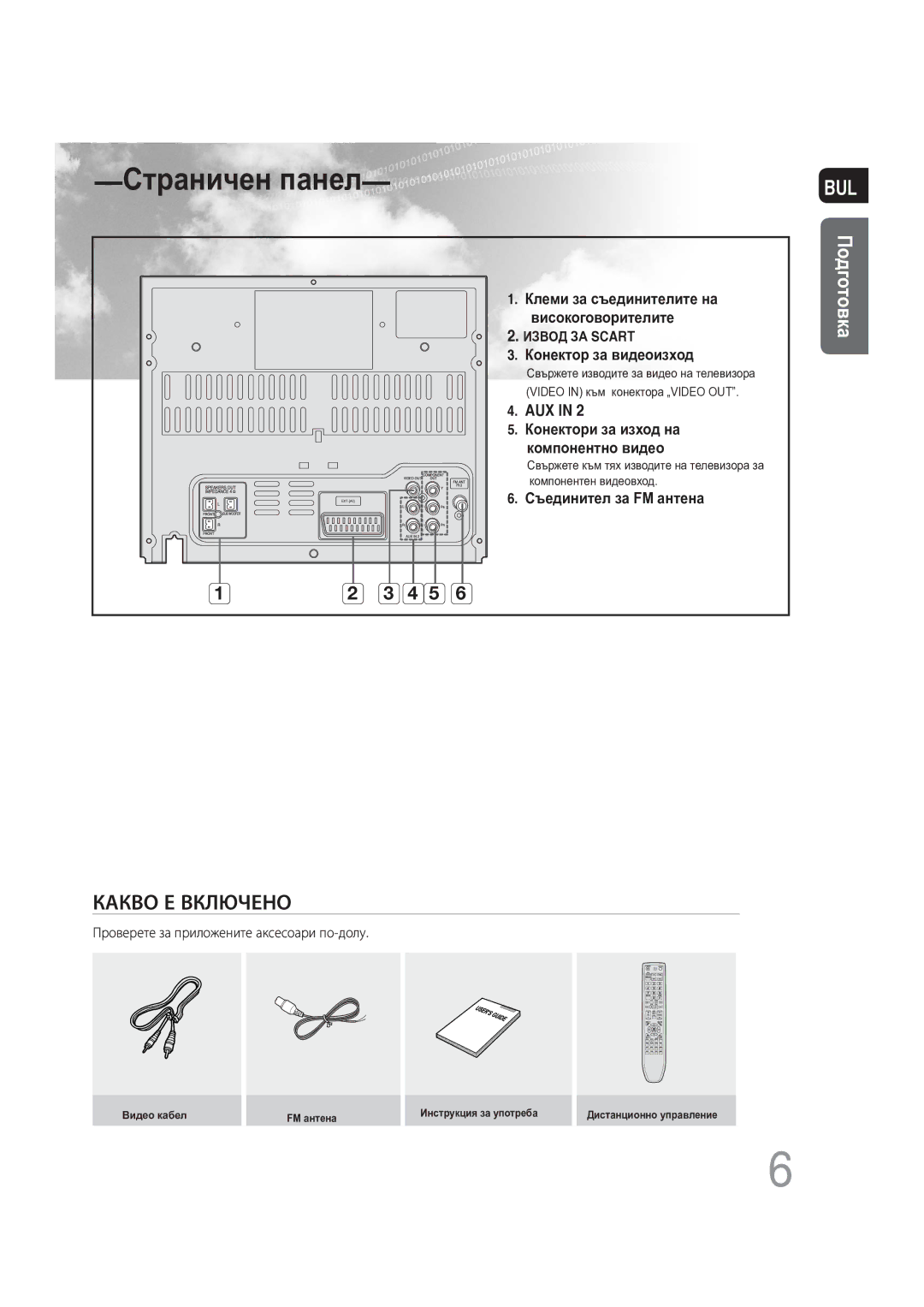 Samsung MAX-DG56R/EDC manual Страничен панел, Aux 