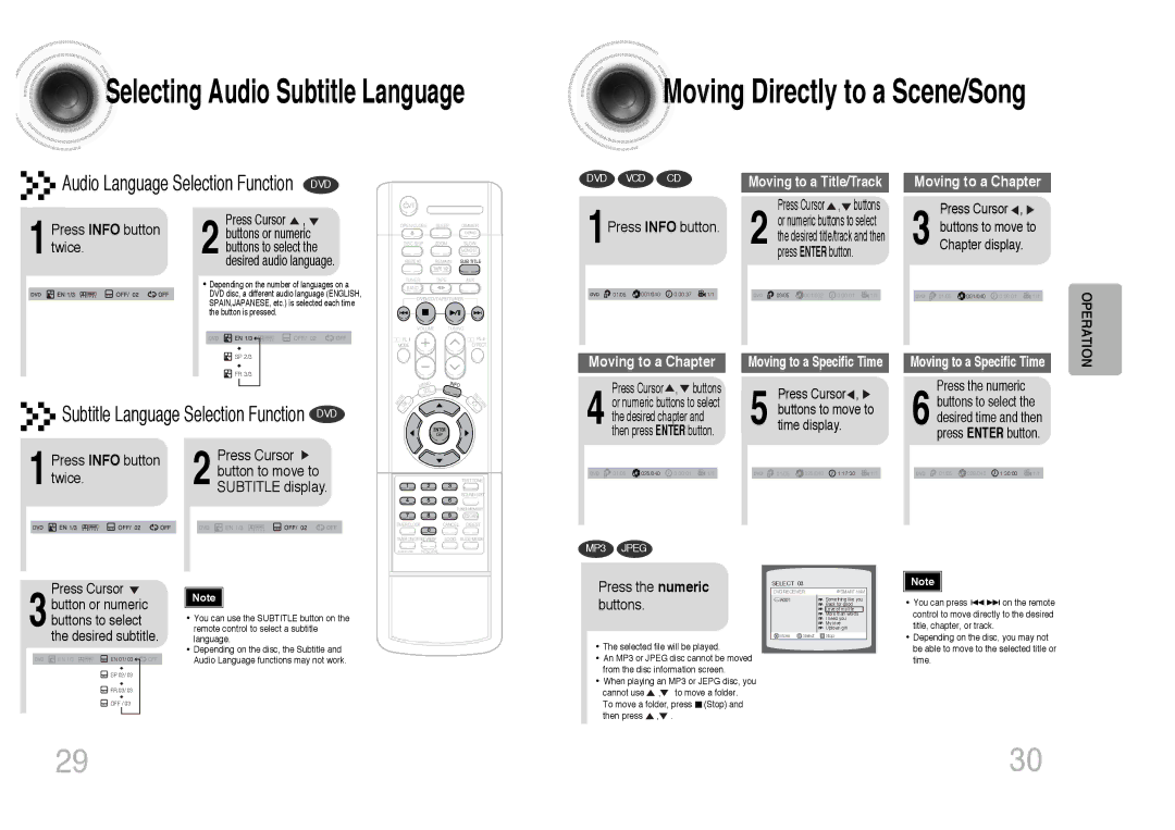 Samsung MAX-DJ740F/XSG, MAX-DJ750F/FMC, MAX-DJ750F/UMG manual 1Press Info button, Press Cursor , 2 buttons or numeric 