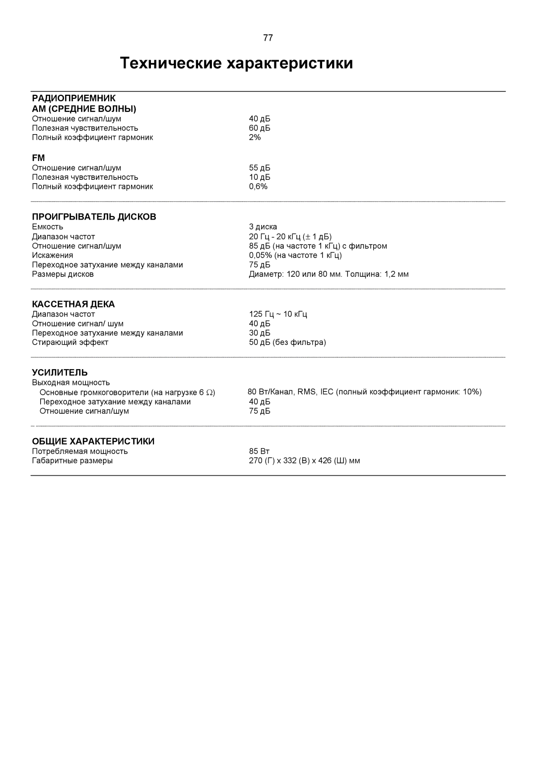 Samsung MAX-KC650Q/XFO manual Технические характеристики 