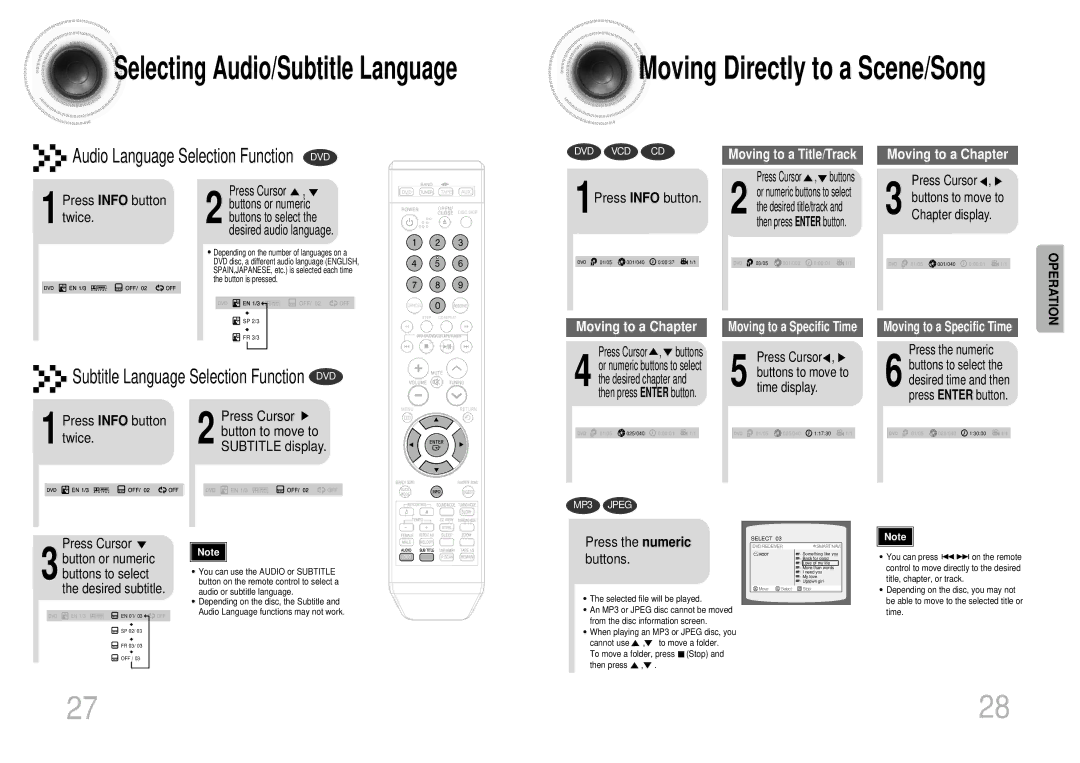 Samsung MAX-KT55Q/XFU manual 1Press Info button, Press Info button Press Cursor Button to move to Twice 