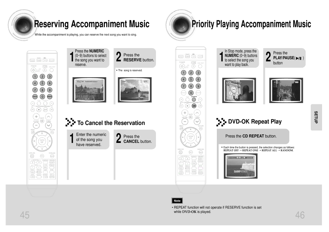 Samsung MAX-KT55Q/XFU manual To Cancel the Reservation, DVD-OK Repeat Play, Reserve button 