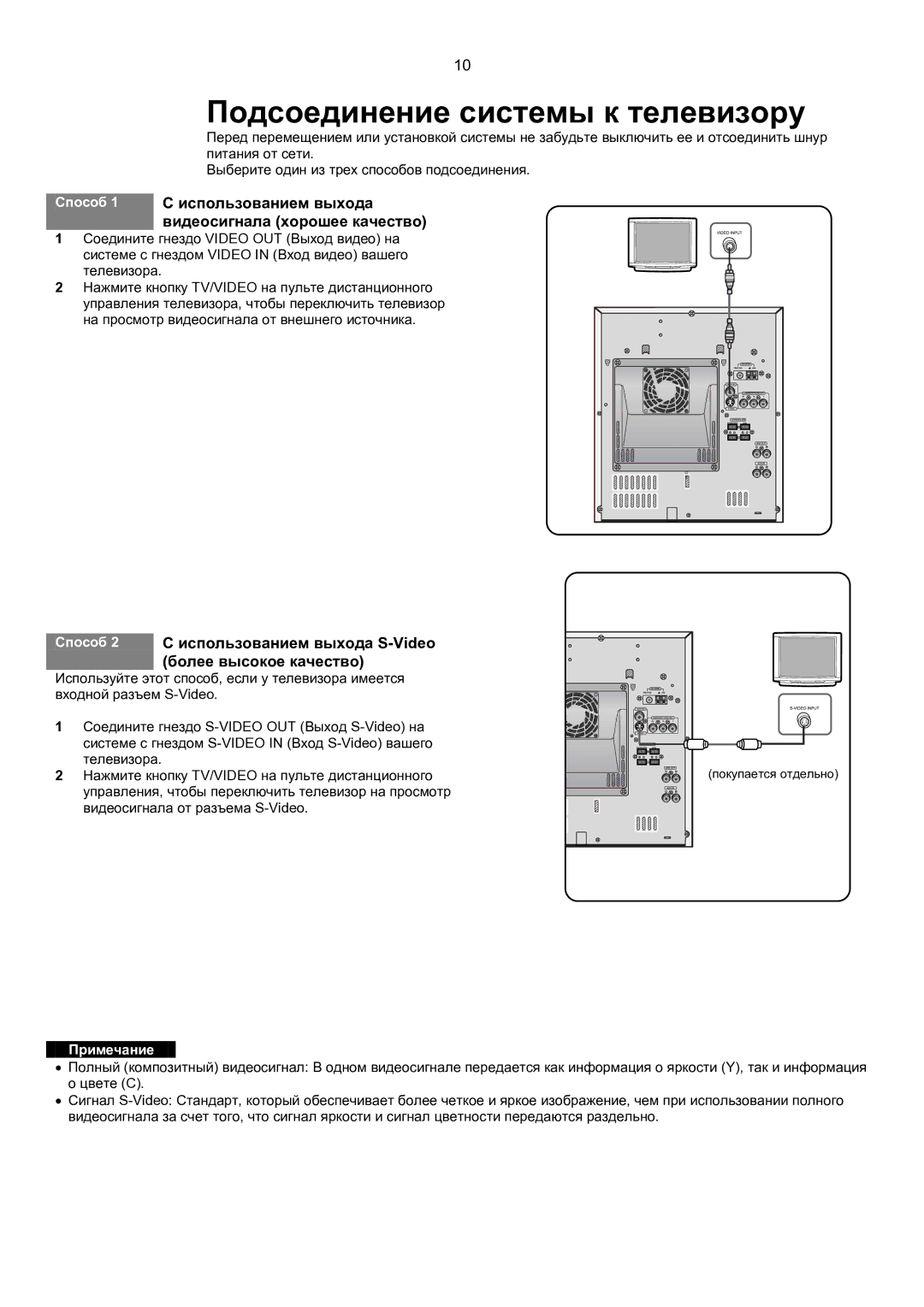 Samsung MAX-KT85Q/XFU manual Подсоединение системы к телевизору, Примечание 