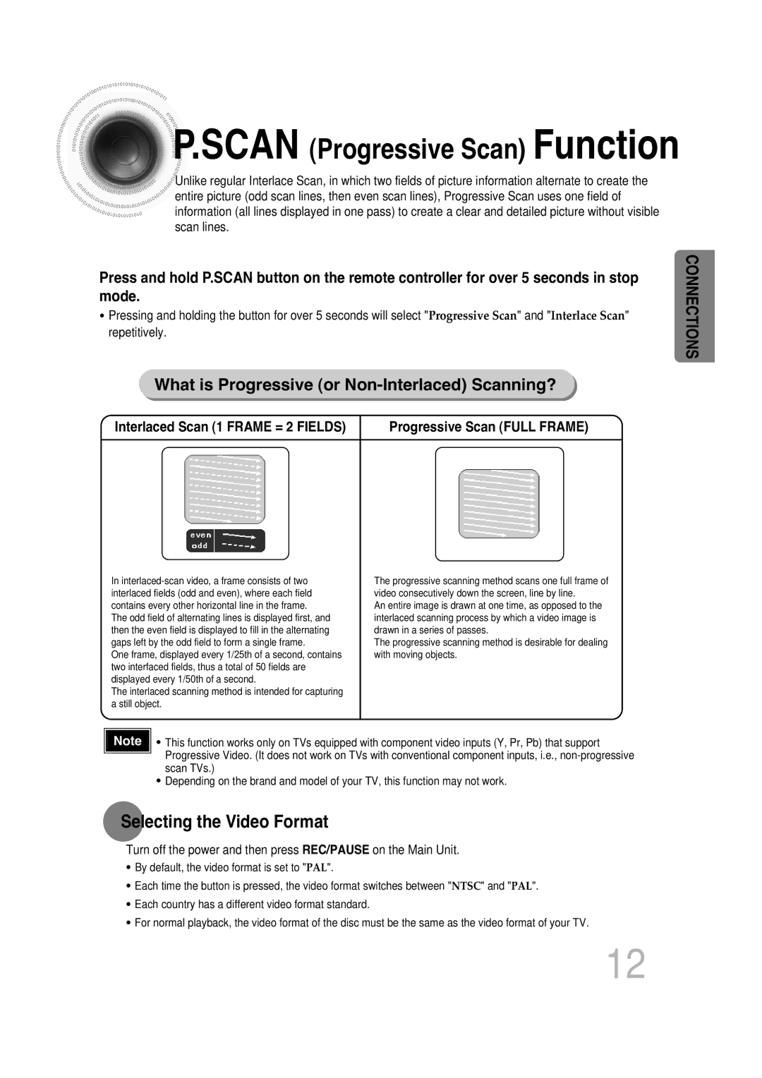 Samsung MAX-KT85Q/XFU manual Selecting the Video Format, What is Progressive or Non-Interlaced Scanning? 