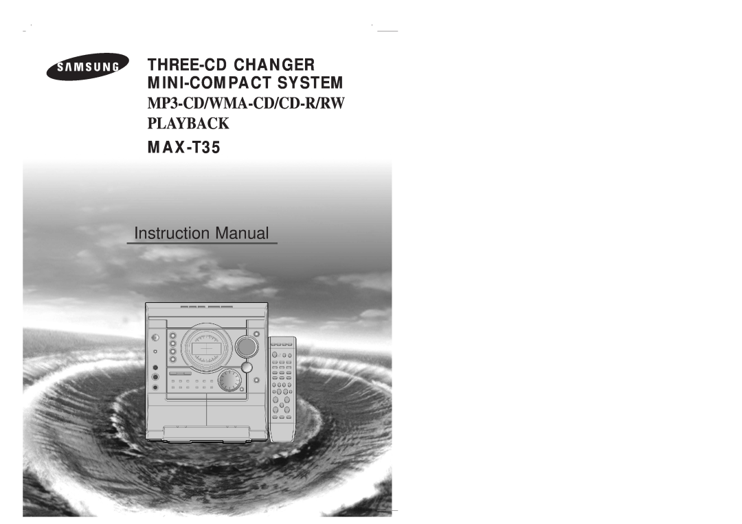 Samsung MAX-T35 instruction manual Three-Cdchanger Mini-Compactsystem, MP3-CD/WMA-CD/CD-R/RW PLAYBACK 