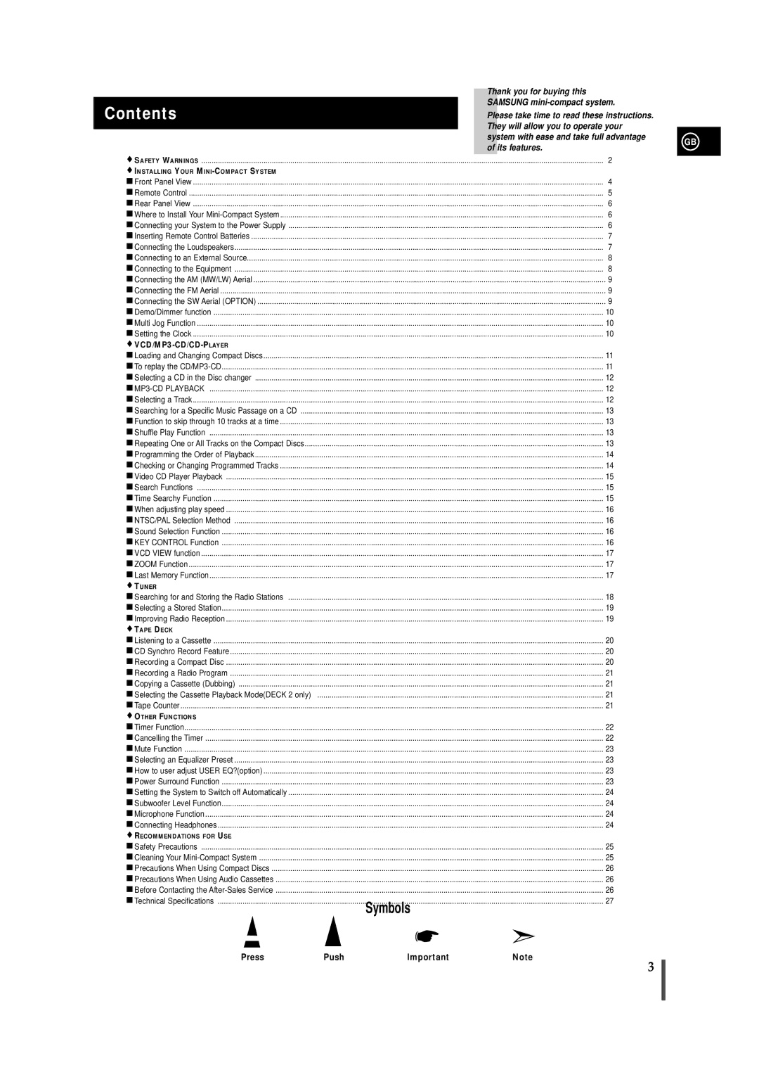 Samsung MAX-VS730, MAX-VS750, AH68-01236A instruction manual Contents 