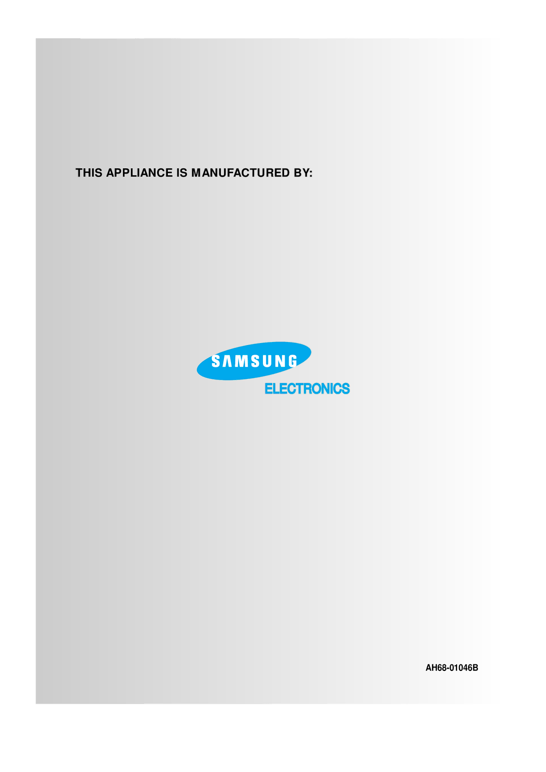 Samsung MAXDN87RH/ELS, MAXDN83RH/ELS manual Electronics 