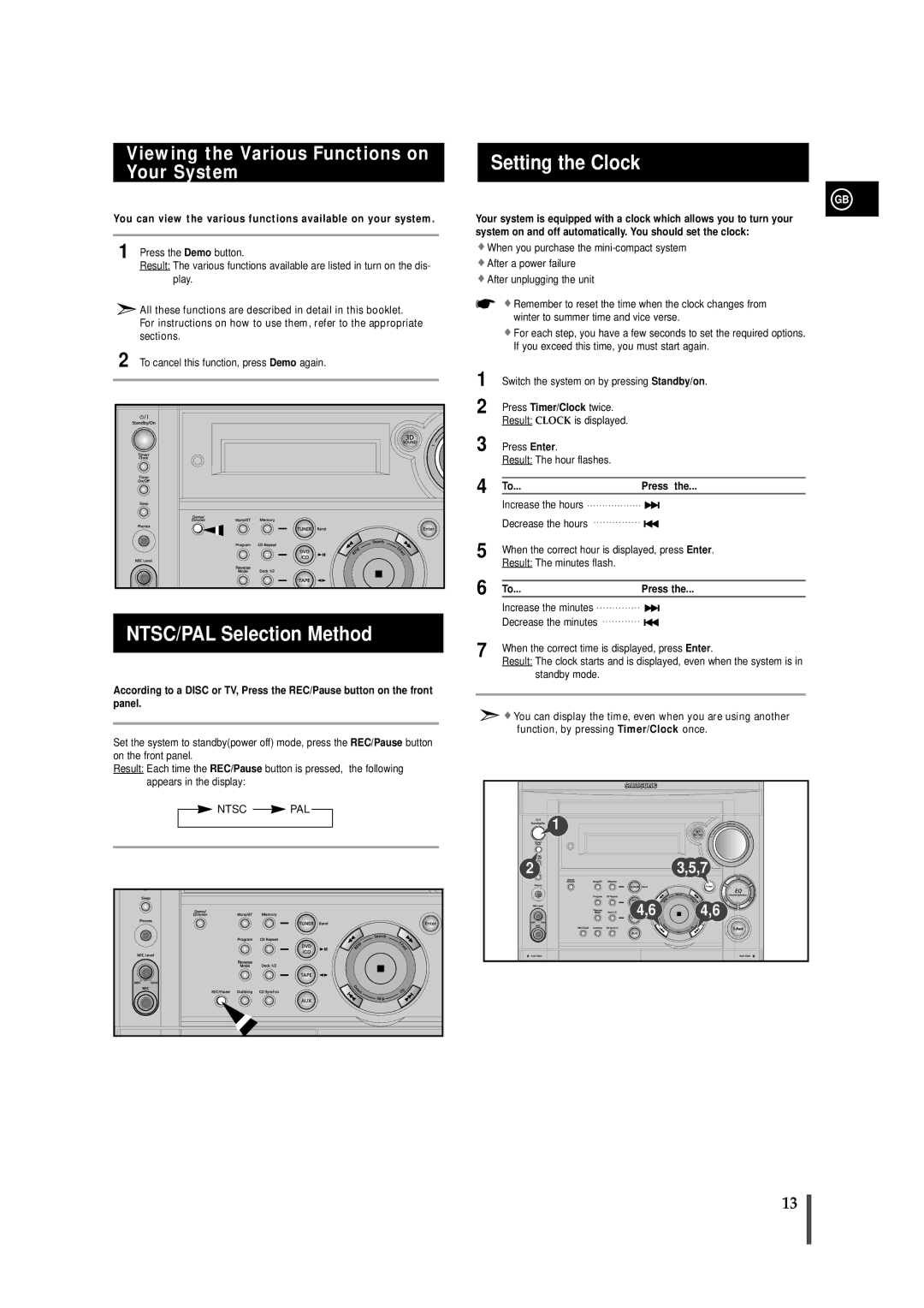 Samsung MAXDS530FH/UMG, MAXDS530FH/HAO, MAXDS530FH/XSG, MAXDS530RH/ELS Viewing the Various Functions on Your System, Press 